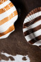 Talerz AROMA Stripe, jasnobrązowy/biały